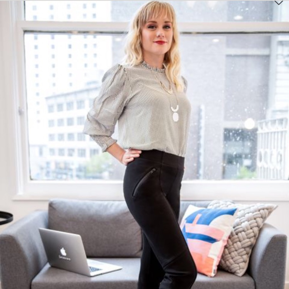 Betabrand Moto Pants Black Small Petite